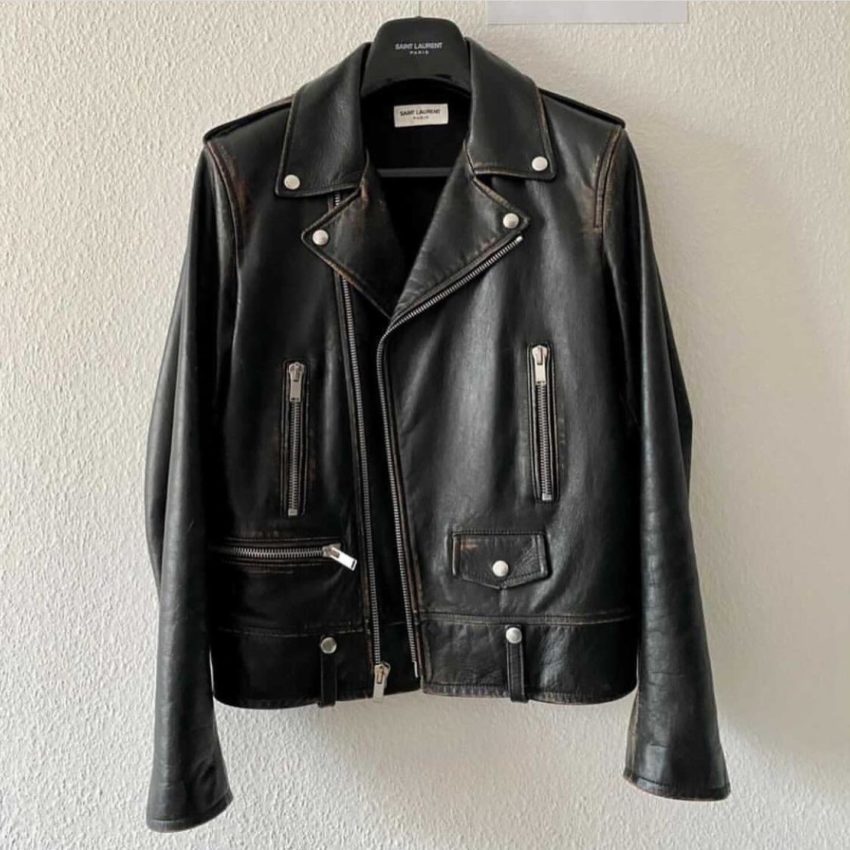 Saint Laurent Distressed L01 Leather Jacket 48 - sorry_not_fame Mall