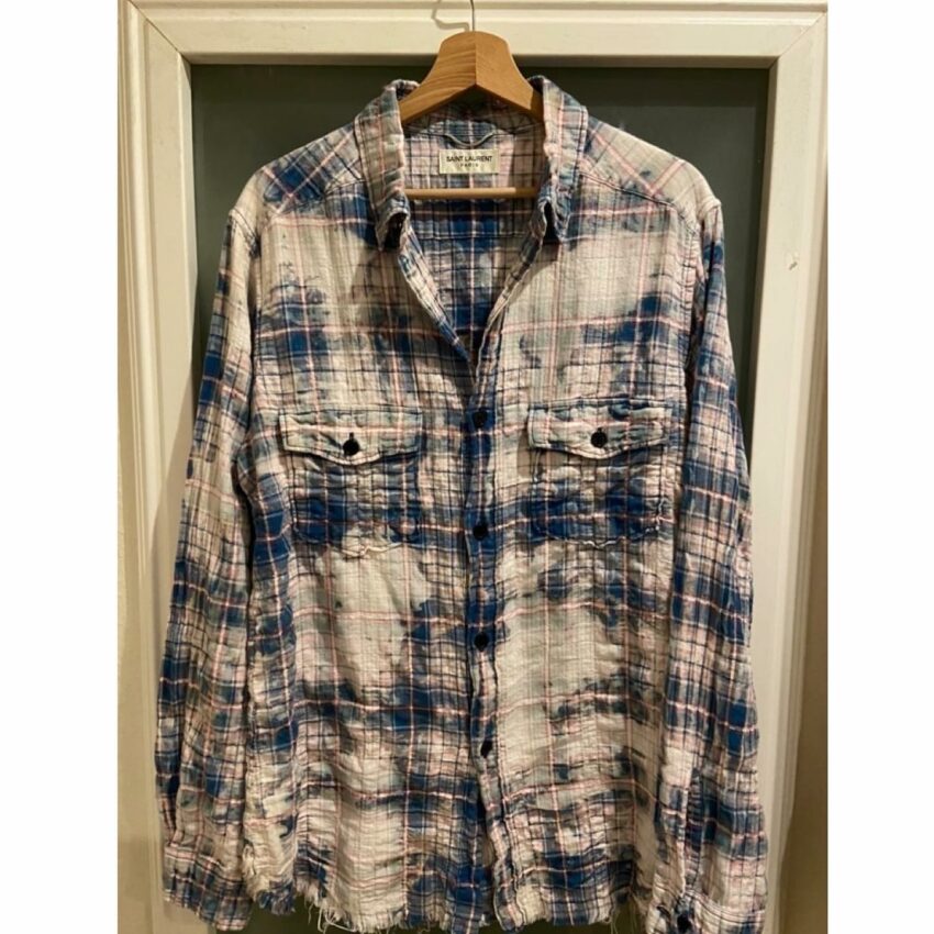 Saint Laurent SS16 Bleached Flannel Shirt XL - sorry_not_fame Mall