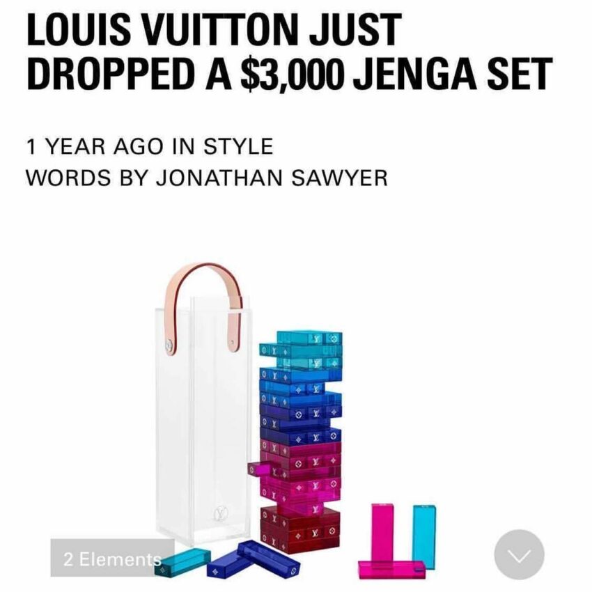 Level-Up Your Games Night With Louis Vuitton's $4,400 Jenga Set