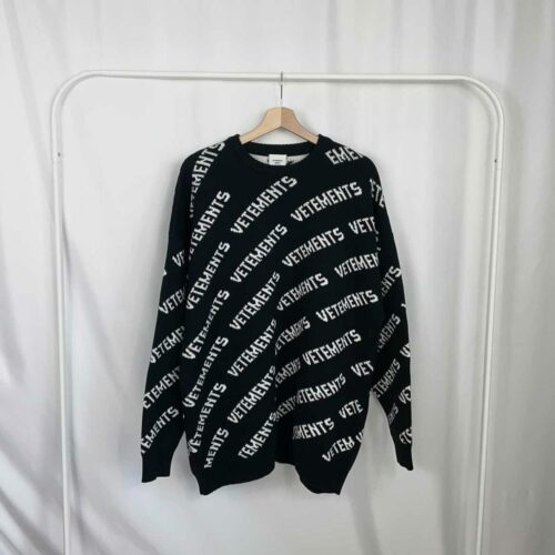 Vetements All-Over Logo Knit Sweater M