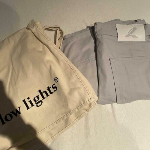 Low Lights Studios Stacked pants sky grey L