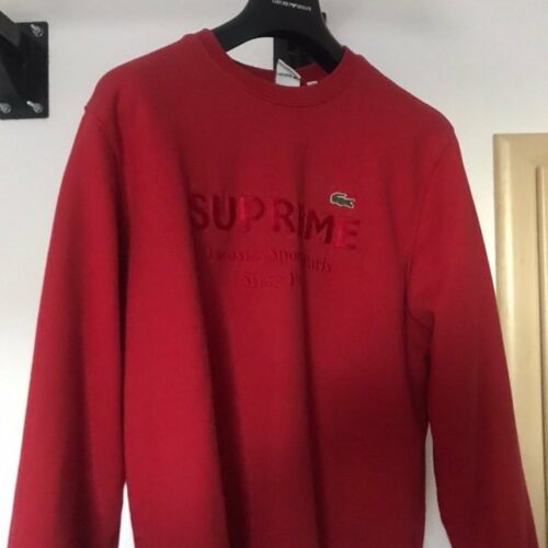 Supreme x Lacoste Crewneck Red M